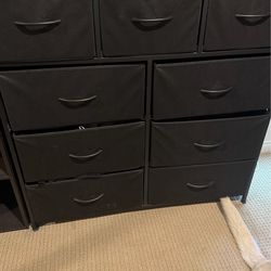 Dresser for Bedroom with 7 Fabric Drawers Storage Organizer Closet Chest Clothes Cabinet Vertical Dresser for Living Room Entryway Hallway,Black