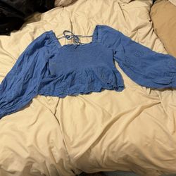 Blue Crop Top