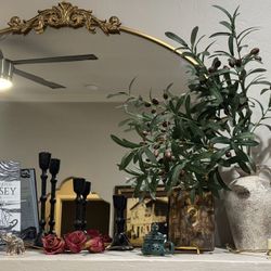 Gold Arched Mirror, Victorian Vintage