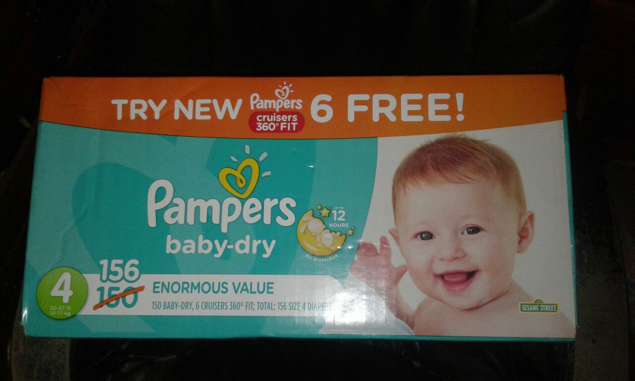 Pampers baby dry size 4 156 count & pampers swaddlers size 3 136 count