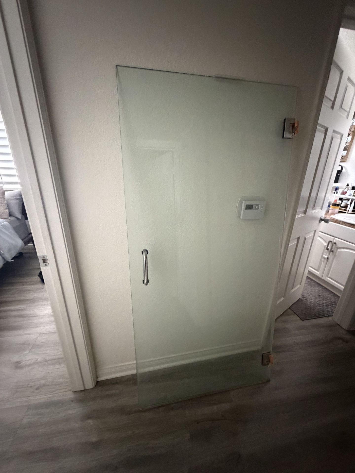 Bathroom glass door