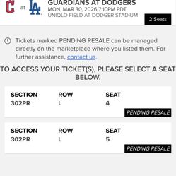 Dodgers Vs Guardians 3/30