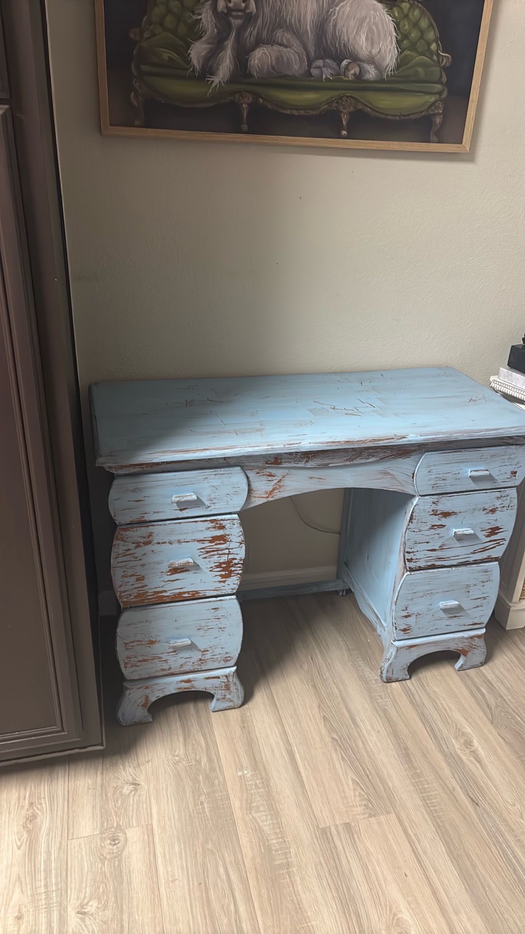 Chalked Desk Very sturdy.