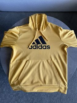 adidas Men’s Badge of Sport Fleece Hoodie GM8649 Size L Gold/Black