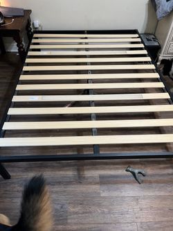 Queen Bedframe (metal with wooden support plank)