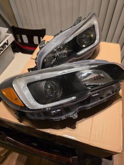 2015-2021 Subaru WRX Black Bezel Halogen DRL LED headlights.