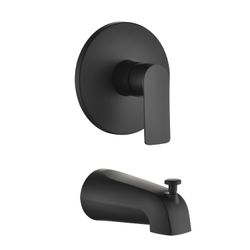 Shower Valve with Tub Spout Wall Mount Tub Shower Valve Trim Kit Tub and Shower Trim Kit Tub Shower Rough-In Mixer Valve Bathroom Trim Kit Matte Black