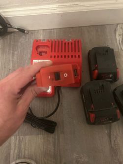 Batteries and charger. USB connector