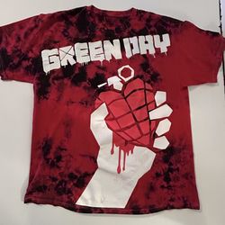 Green Day American Idiot Red Grenade Tie Dye T-shirt Size Adult Medium
