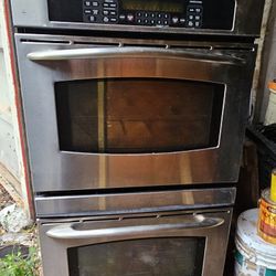 GE Profile 30" stainless steel built-in double wall oven. 