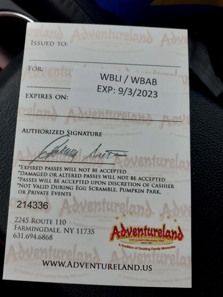 Adventure land Ticket 