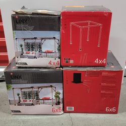 LINX 4 and 6 inch Unifit Black Steel post for Wood Base Pergola