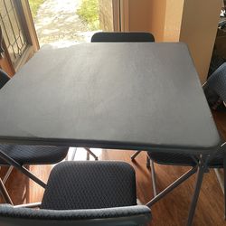 Cosco Blue Padded Table And Material Padded 4-chairs With Padded Table