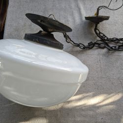 1930's. SCHOOL HOUSE PENDANT LAMP