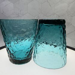 Set of (2) Beautiful Confezione Bicchieri Colorati “Elsa”. Drinking Glasses. Rare excellent condition. 9oz. Made in Italy. 