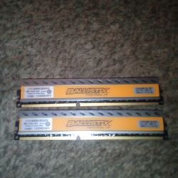 2x BALLISTIX TACTICAL LP 8GB (2X4GB) 1600 MHZ RAM STICKS