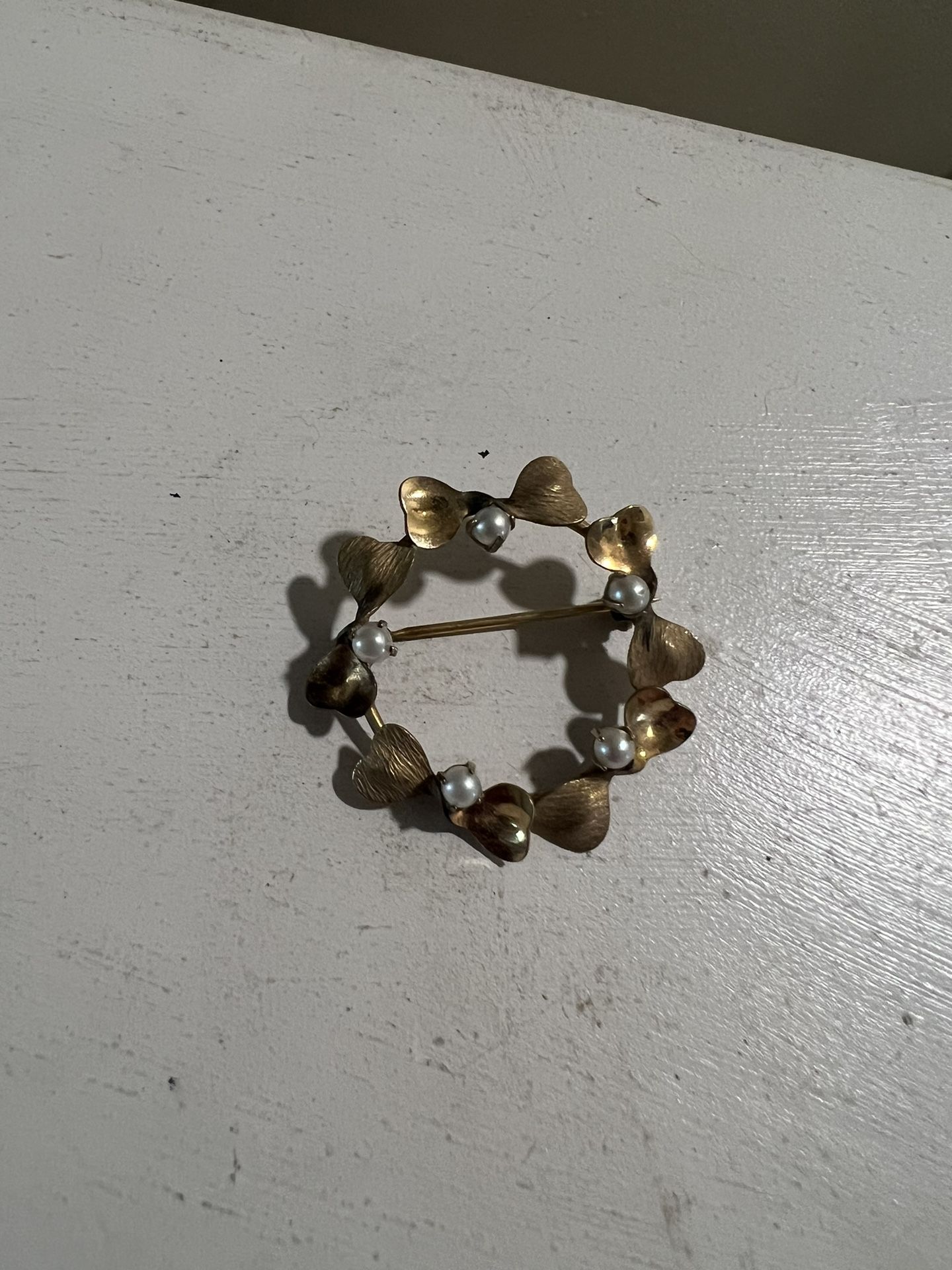 Vintage Bojar 12 KT Gold Filled Textured Womens Brooch Pin