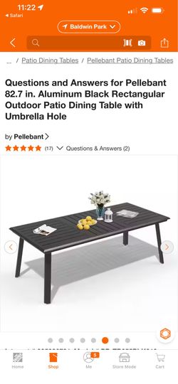 82.7 in. Aluminum Black Rectangular Outdoor Patio Dining Table