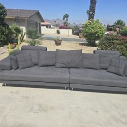 Modern gray 2-piece sectional sofa