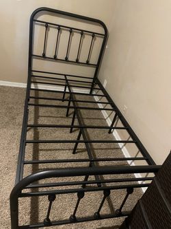 Black Metal Bed Frame & small desk
