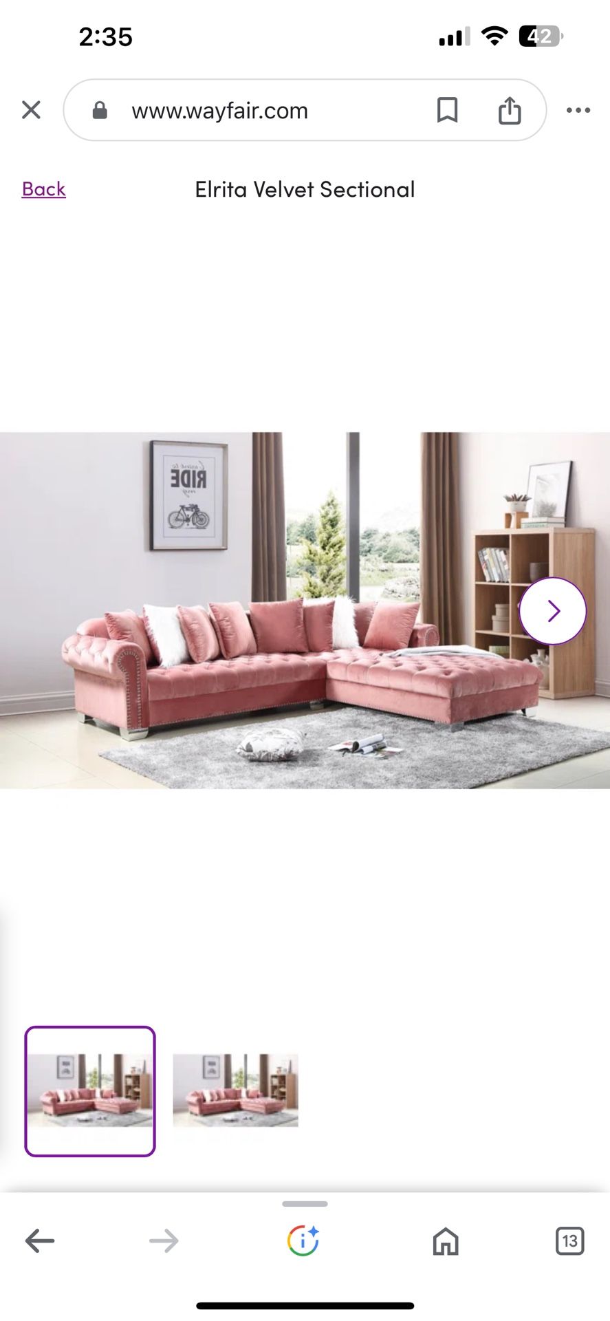 Pink Sectional Sofa Set 