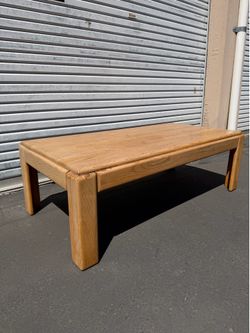 Solid Oak Coffee Table Mid Century Modern MCM