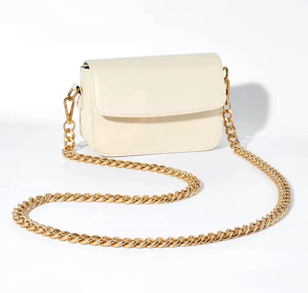 Gold Aluminum Bag Purse Chain Shoulder Crossbody, Replacement Strap Sz Lg, 120cm