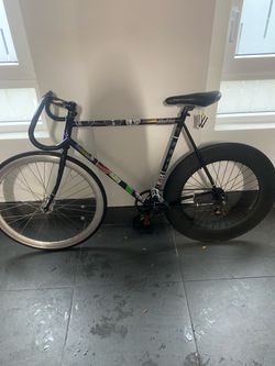 Fuji track bike with stickers