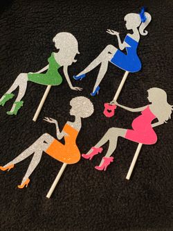 Silhouette Girl Cake Topper