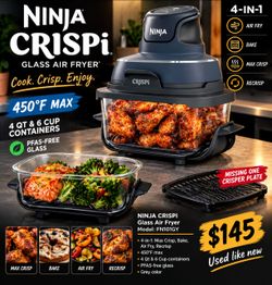 Ninja CRISPi Glass Air Fryer FN101GY