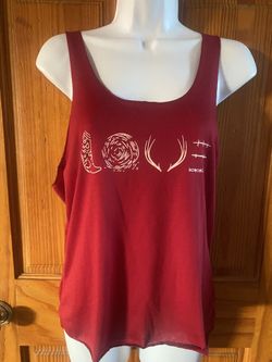 Western Burgundy Red Tank Cowgirl LOVE Size Small 