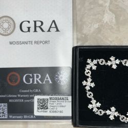 🔥 VVS1 Moissanite Cross Bracelet – GRA Certified – Iced Out – Brand New