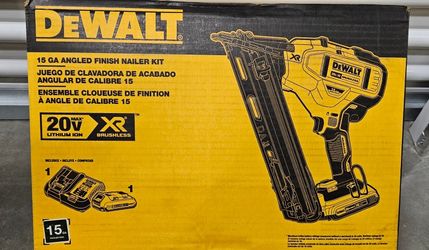Dewalt 15ga angled finish nailer kit