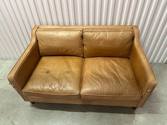 FREE! Leather Loveseat Couch Beige/Tan