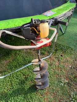 Gas-Powered Auger with Drill Bit
