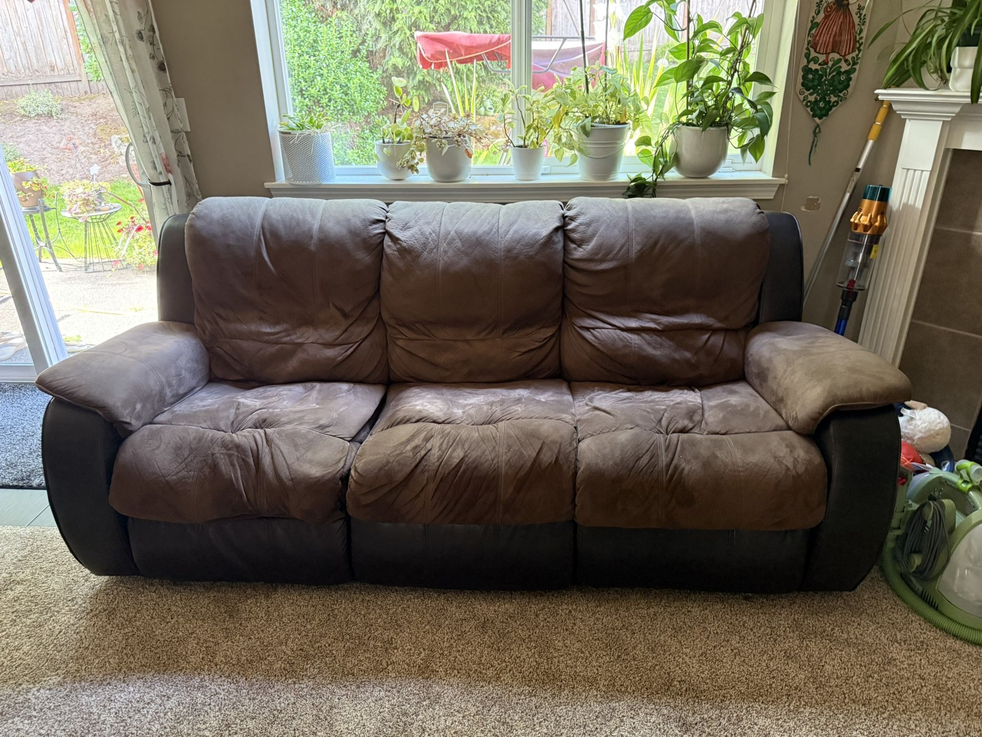 Microfiber Recliner Couch Set