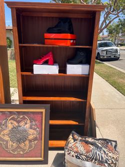 Wood shelving unit