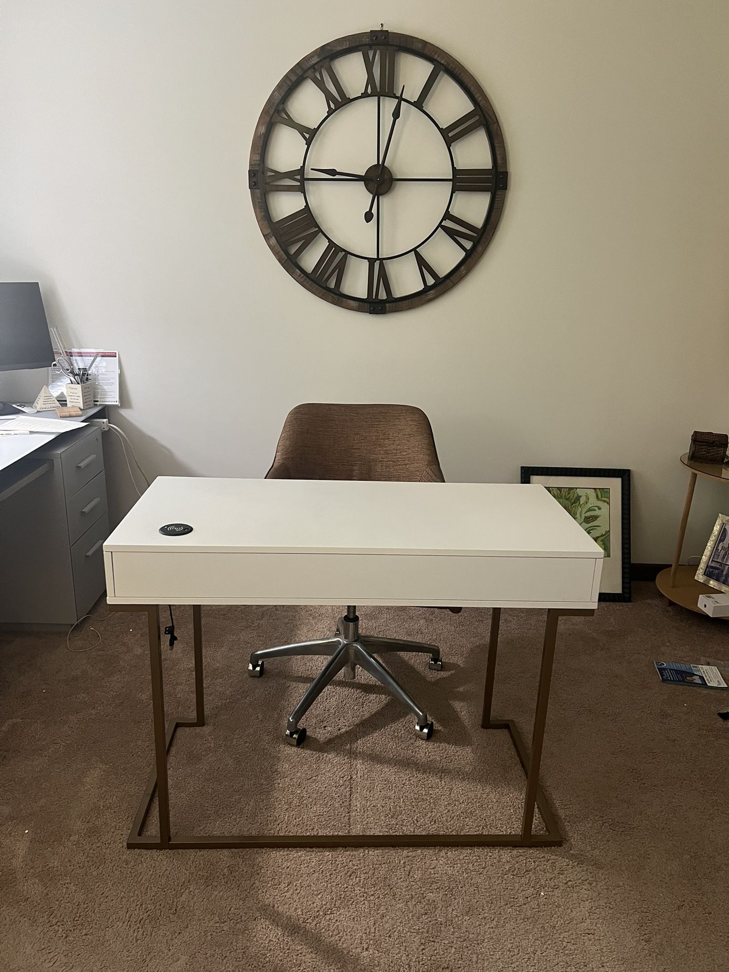 White Desk Has Matching Book Shelf Additional