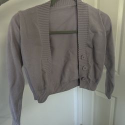 Purple Cropped Cardigan
