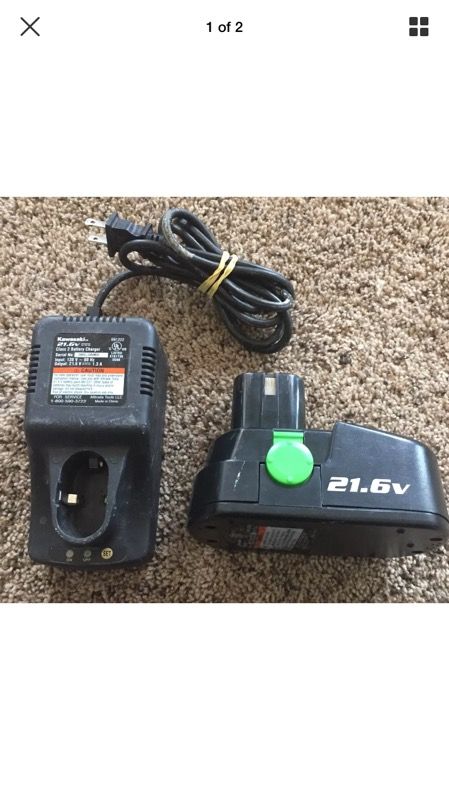 Kawasaki 21.6V Battery Charger 691222 & 21.6V Battery 691221 OEM Power Tools