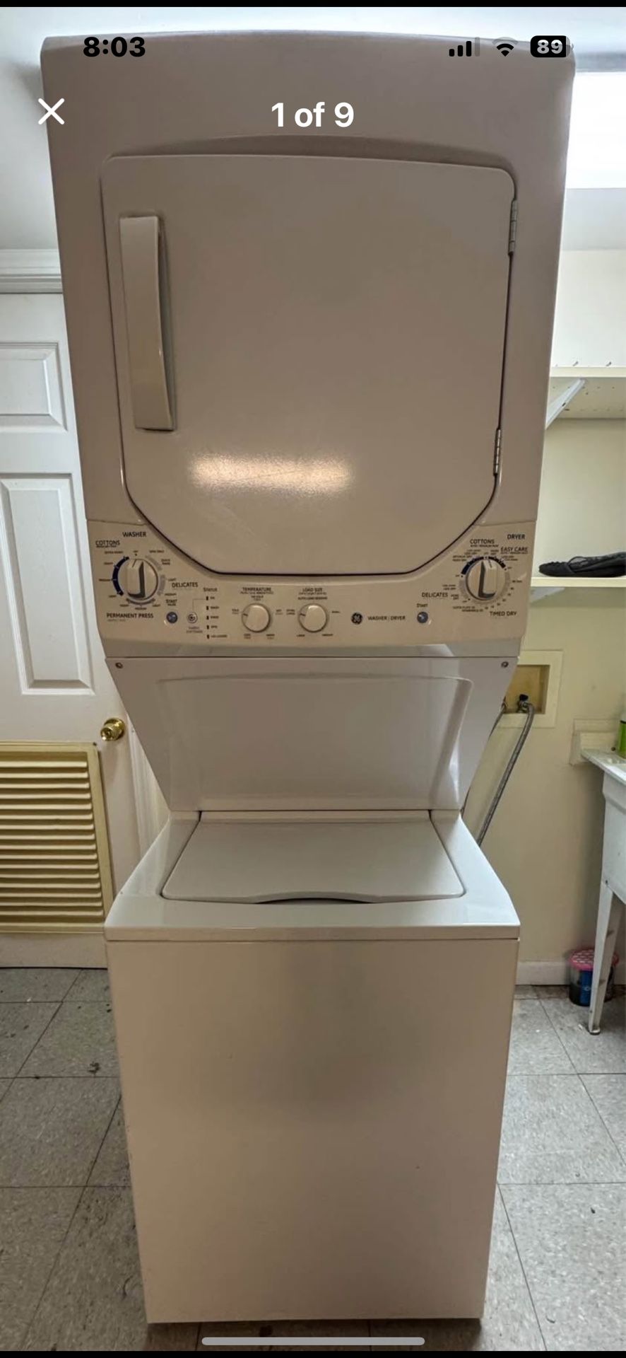 GE Stackable Washer Dryer- Electric