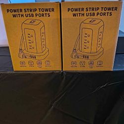 Power Strip Tower W/ USB Ports 