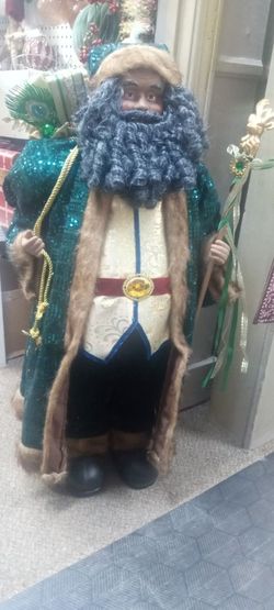 New 3ft African American Santa Claus very detailed 3ft tall