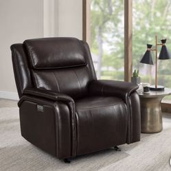 BarcaLounger Bryson Leather Power Rocker Recliner with Power Adjustable Headrest 
