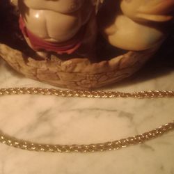 Monet Rare Vintage 1960s Choker Necklace Gold Plated Chain Signed 24inc.