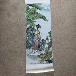 Vintage Hangzhou Silk Arts and Crafts Mill Hanging Silk Scroll