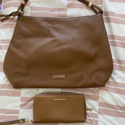 Brown Michael Kors Purse And Wallet Set