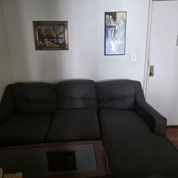 Gray section on sofa.