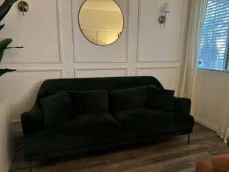 Green accent couch