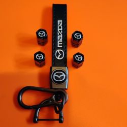 Mazda Keychain and Valve Caps NEW 